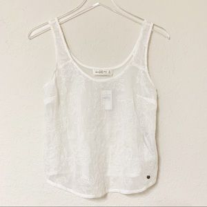 NWT Abercrombie & Fitch Sheer Beaded Tank Top